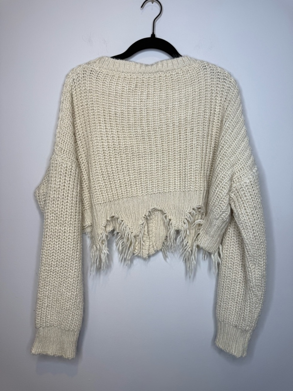 Hayden Los Angeles cream crochet crop sweater - Picture 7 of 7